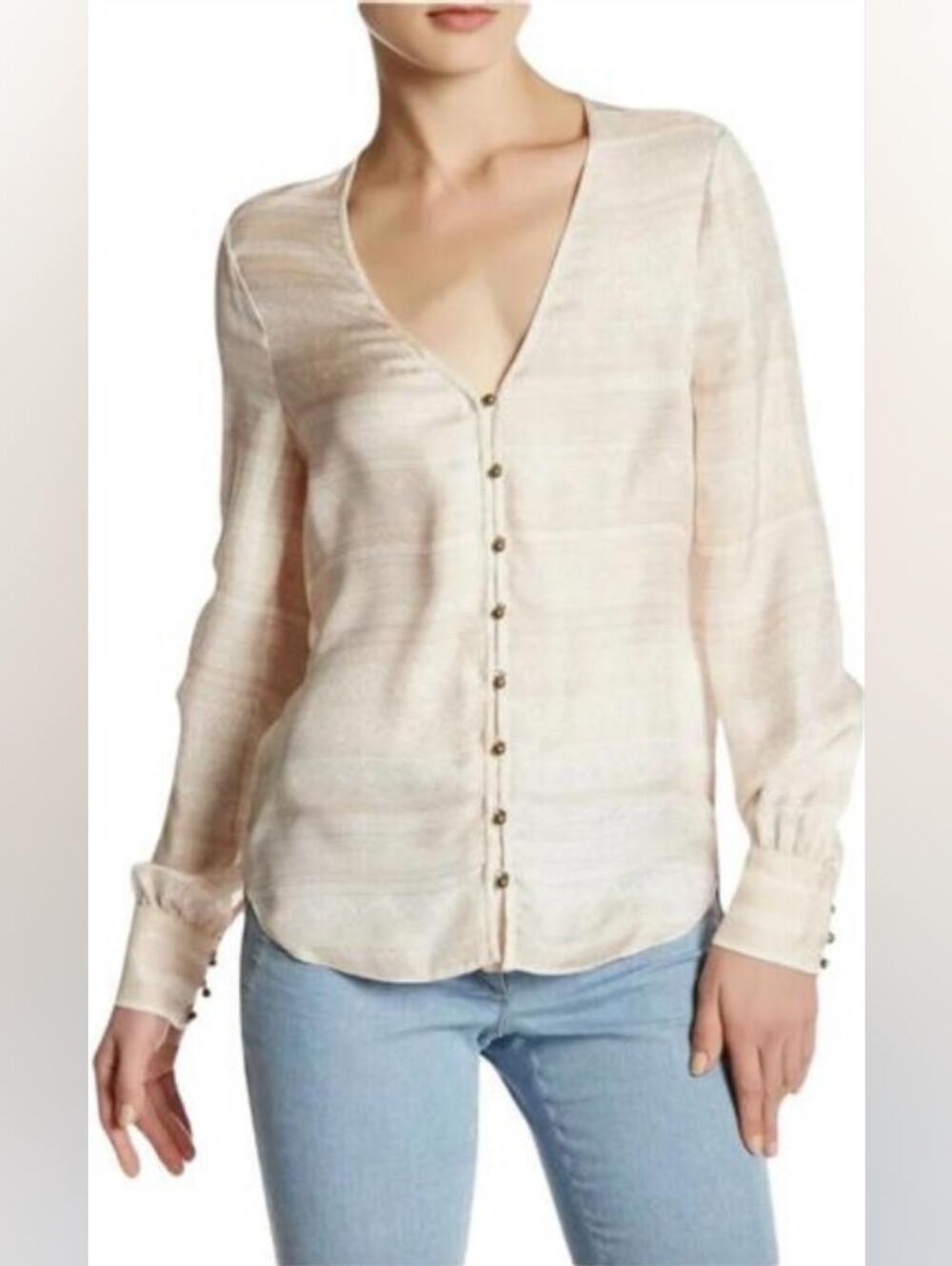 NWT Veronica Beard Bahia silk button blouse in blush Pink Size 4